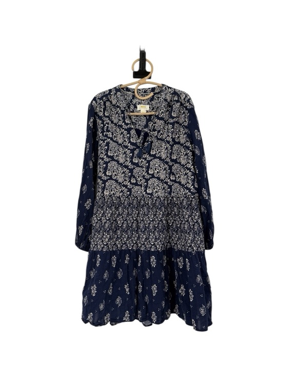 Anthropologie Maeve Carlita Navy Long Full Sleeve Tassel Festival  Dress Medium - Picture 5 of 17